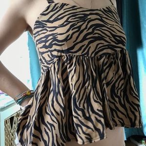 Hollister Zebra print babydoll top